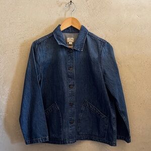 J. Crew trademark denim chore coat large EUC Classic jean Denim Jacket
